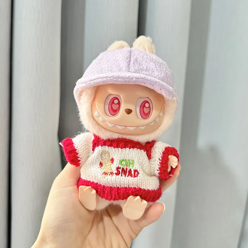 The Monsters Labubu Fashion Outfit - Red knitted sweater