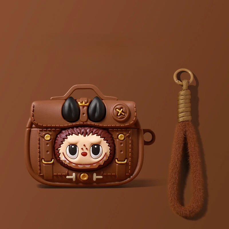 The Monsters Labubu Fashion Accessories - Airpods case brown