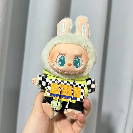 The Monsters Labubu Fashion Outfit - Green checkerboard