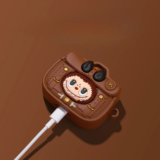 The Monsters Labubu Fashion Accessories - Airpods case brown