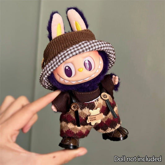 The Monsters Labubu Fashion Outfit - Brown overalls