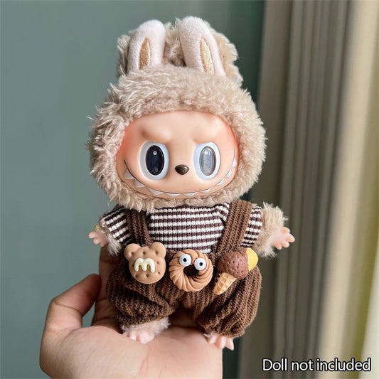 The Monsters Labubu Fashion Outfit - Brown overalls