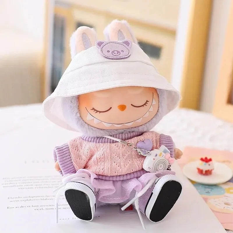 Tenue de mode Monsters Labubu - Ensemble d'amour violet