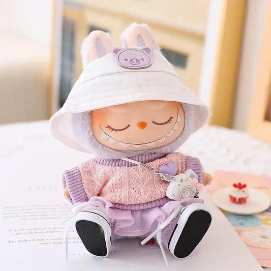 Tenue de mode Monsters Labubu - Ensemble d'amour violet