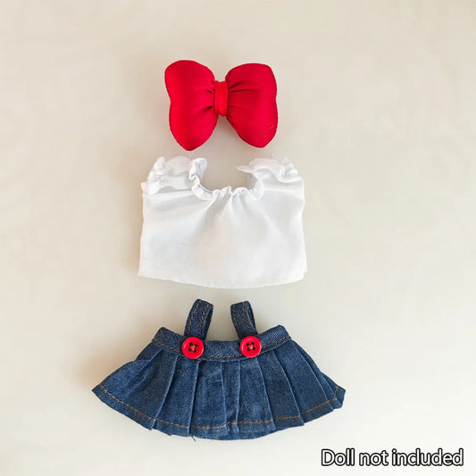 The Monsters Labubu Fashion Outfit - Bow tie red
