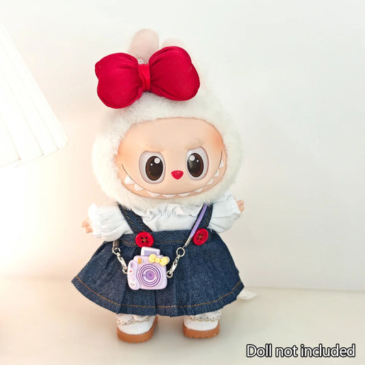 Tenue de mode Monsters Labubu - Ensemble nœud papillon rouge