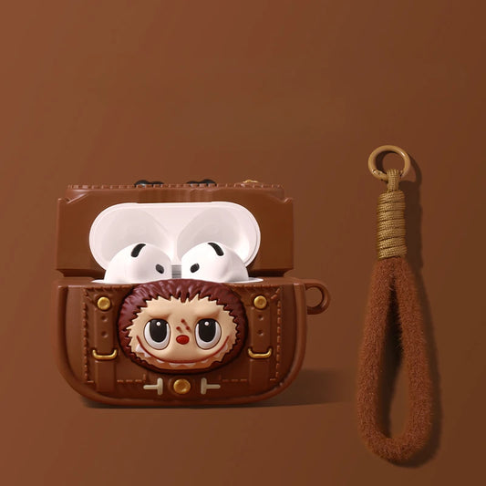 The Monsters Labubu Fashion Accessories - Airpods case brown