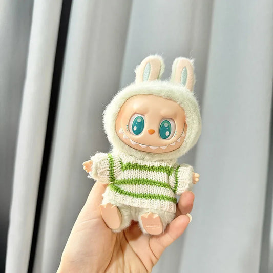 Tenue mode Monsters Labubu - Pull tricoté vert