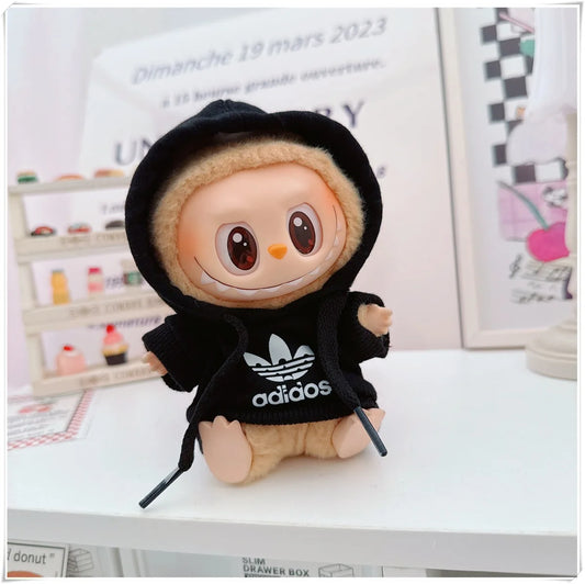 The Monsters Labubu Fashion Clothing - Adidas hoodie black