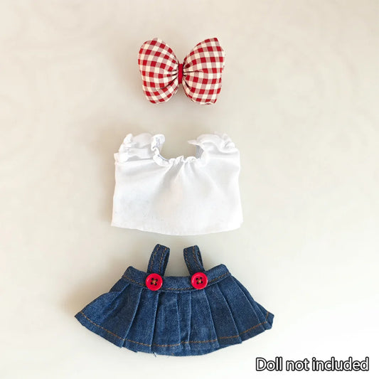 The Monsters Labubu Fashion Outfit - Bow tie red/white