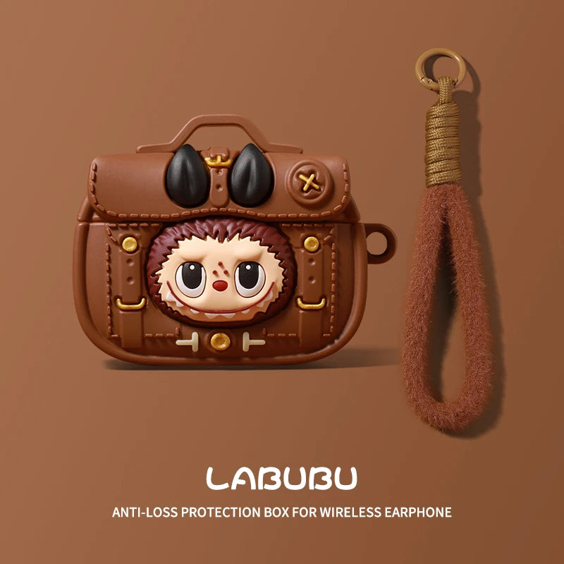 The Monsters Labubu Fashion Accessories - Airpods case brown