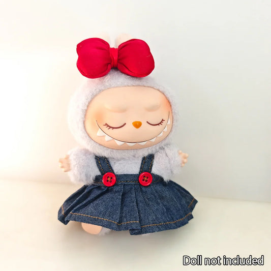 Tenue de mode Monsters Labubu - Nœud papillon rouge